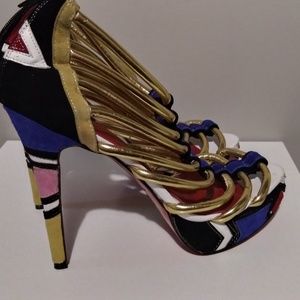 Christian Louboutin Multi Colored Suede Pumps
